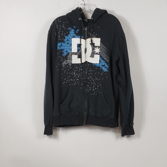 DC Other - DC Black Hooded Zip Up Sweatshirt Size Large
